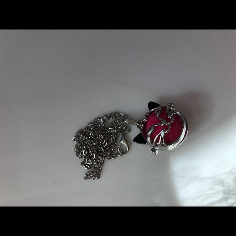 OPTIONS Antique Silver Stone Aromatherapy Pendant Essential Oil Diffuse Jewelry - Picture 3 of 9